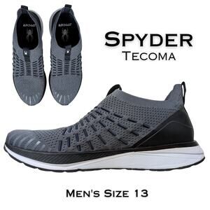 Spyder Tecoma Running Sneakers Mens 13 Grey Black Knit Slip On Performance Shoes